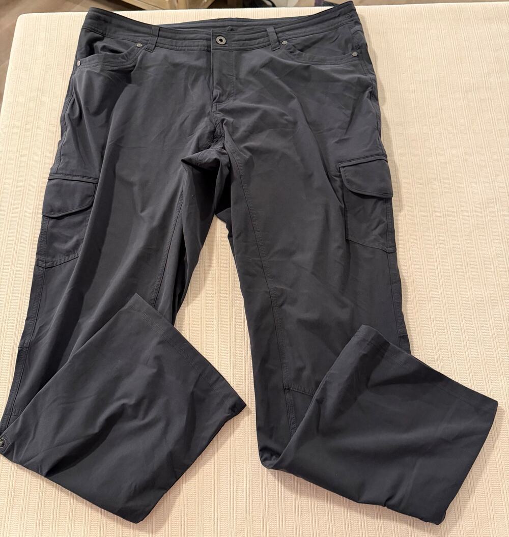 Kuhl Freeflex Cargo Pants 18W Regular Dark Charcoal Gray Roll Up